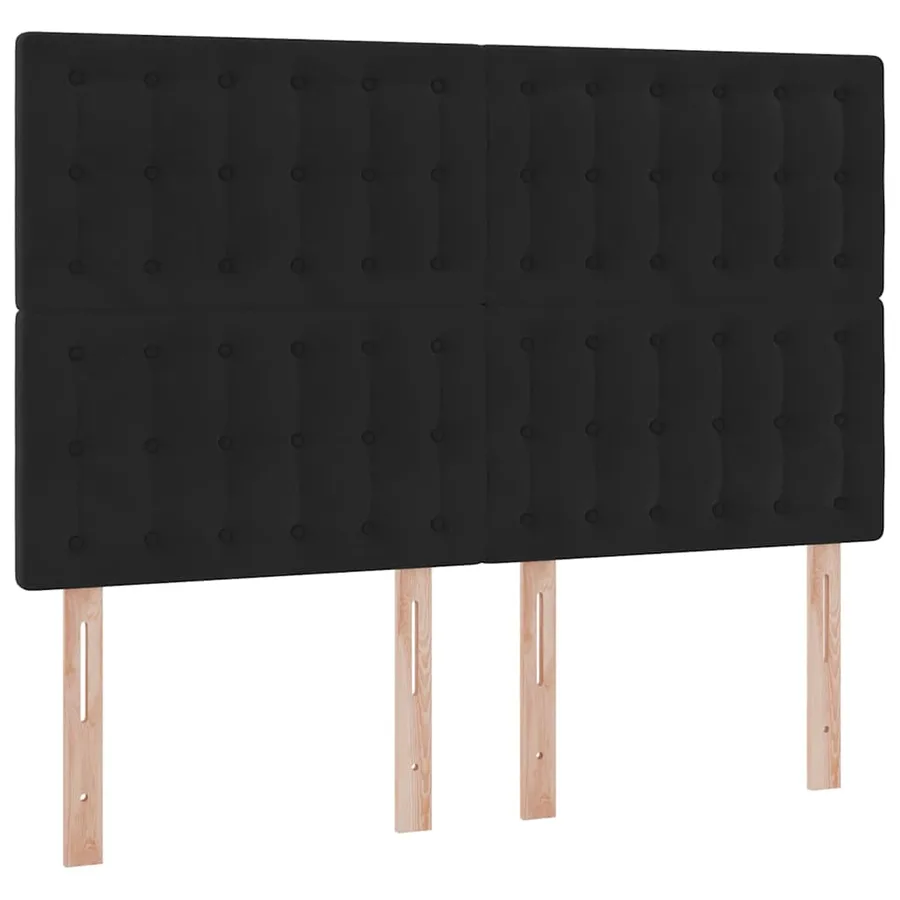 Lit de rangement LED avec matelas Noir 140 x 190 cm Velours - 8