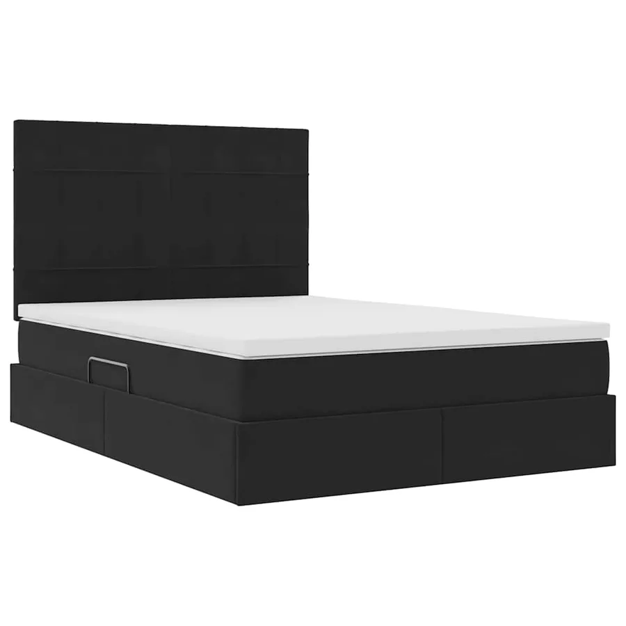 Lit avec rangement et matelas Noir 140 x 190 cm Velours - 5