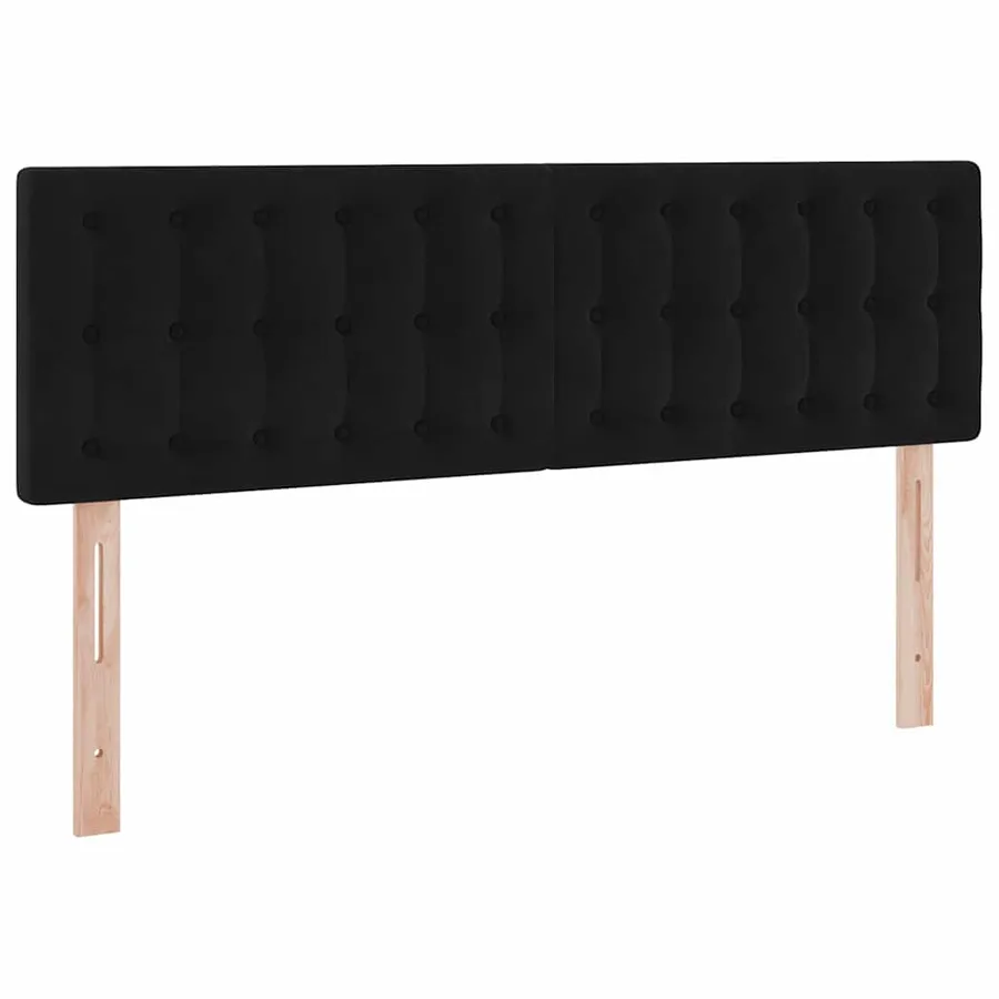 Lit de rangement LED avec matelas Noir 140 x 190 cm Velours - 8