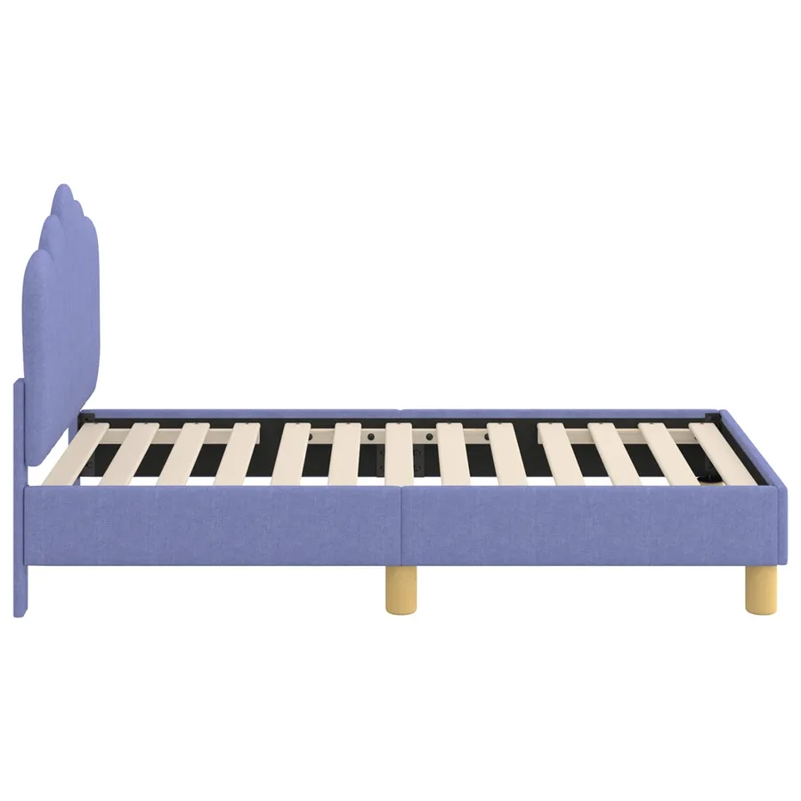 Cadre de lit pour tout-petit avec tête de lit Bleu denim Tissu - 6
