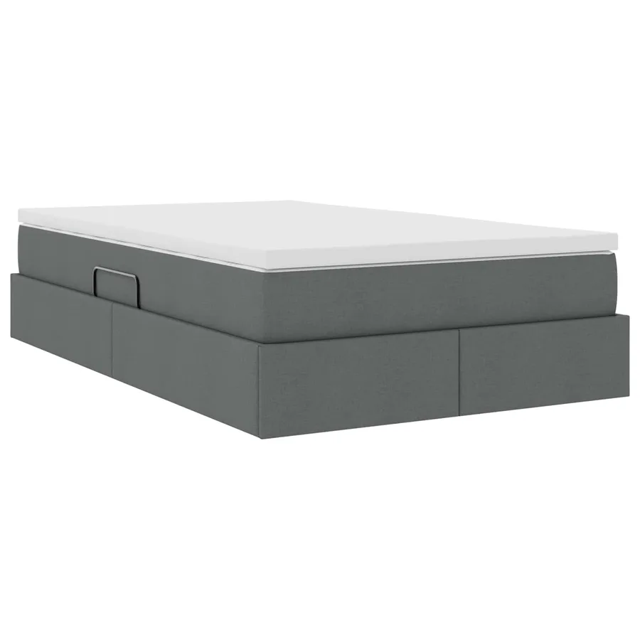 Lit avec rangement et matelas Gris foncé 120 x 190 cm Polyester - 8