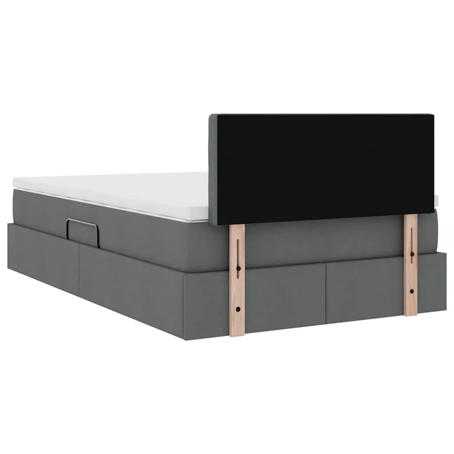 Lit de rangement LED avec matelas Gris foncé 120 x 190 cm Tissu - 12