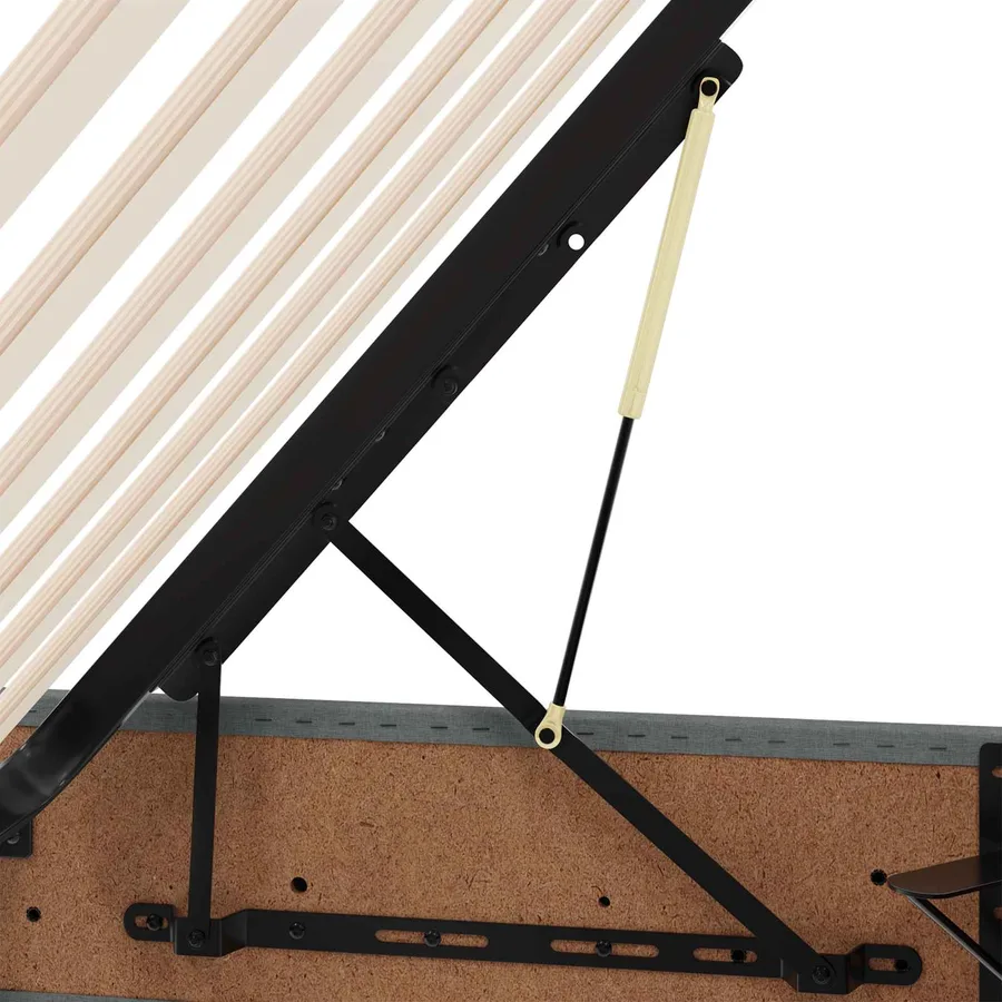 Lit de rangement LED avec matelas Gris foncé 120 x 190 cm Tissu - 14