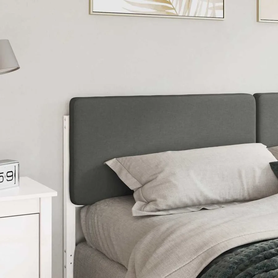 Tête de lit capitonnée Blanc et gris clair 200 cm Pin massif - 3