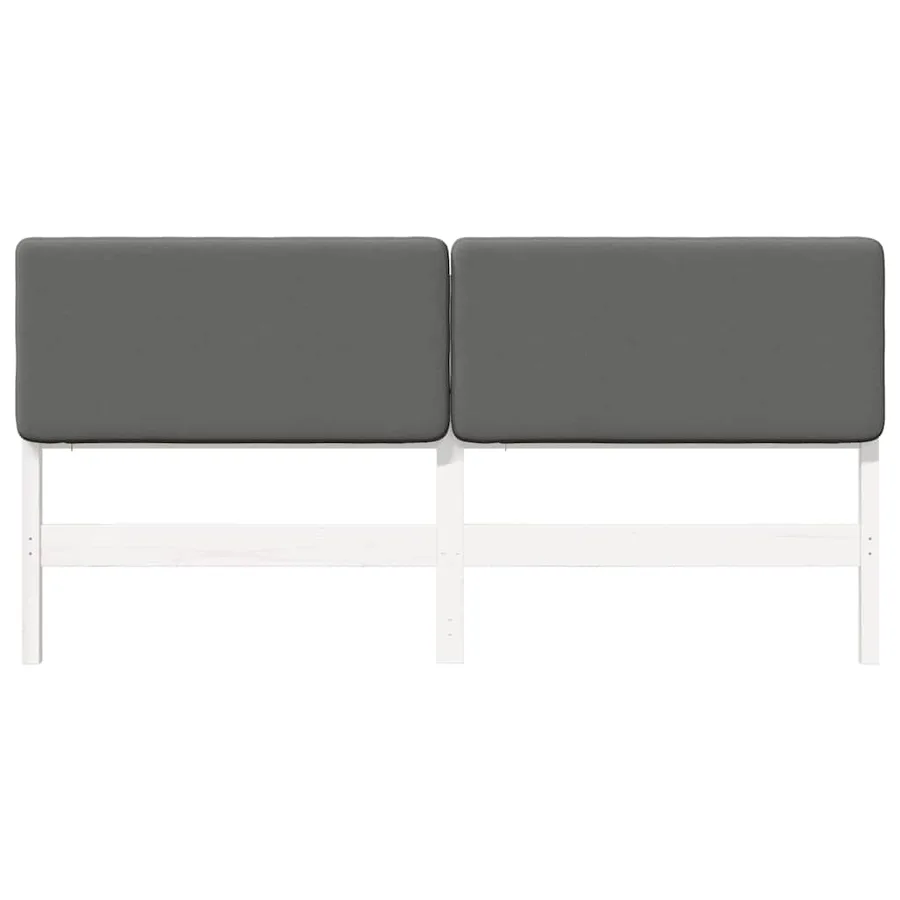 Tête de lit capitonnée Blanc et gris clair 200 cm Pin massif - 4