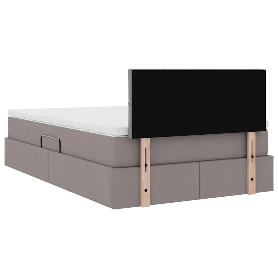 Lit de rangement LED avec matelas Taupe 120 x 200 cm Tissu - 12