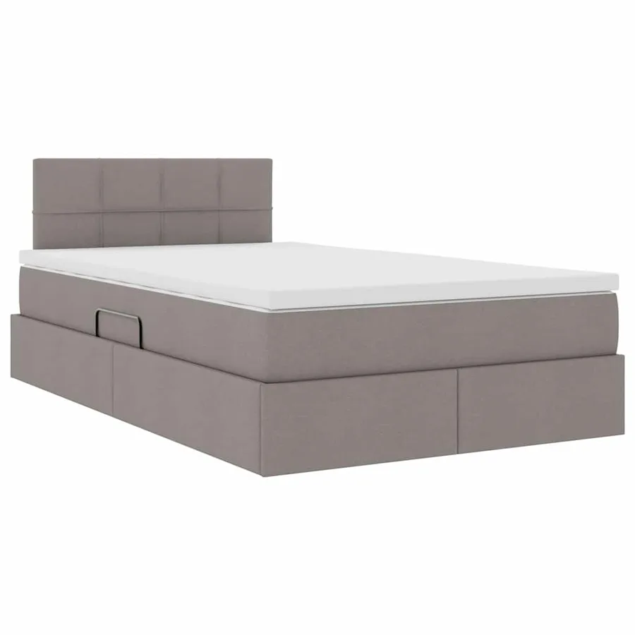 Lit de rangement LED avec matelas Taupe 120 x 200 cm Tissu - 6