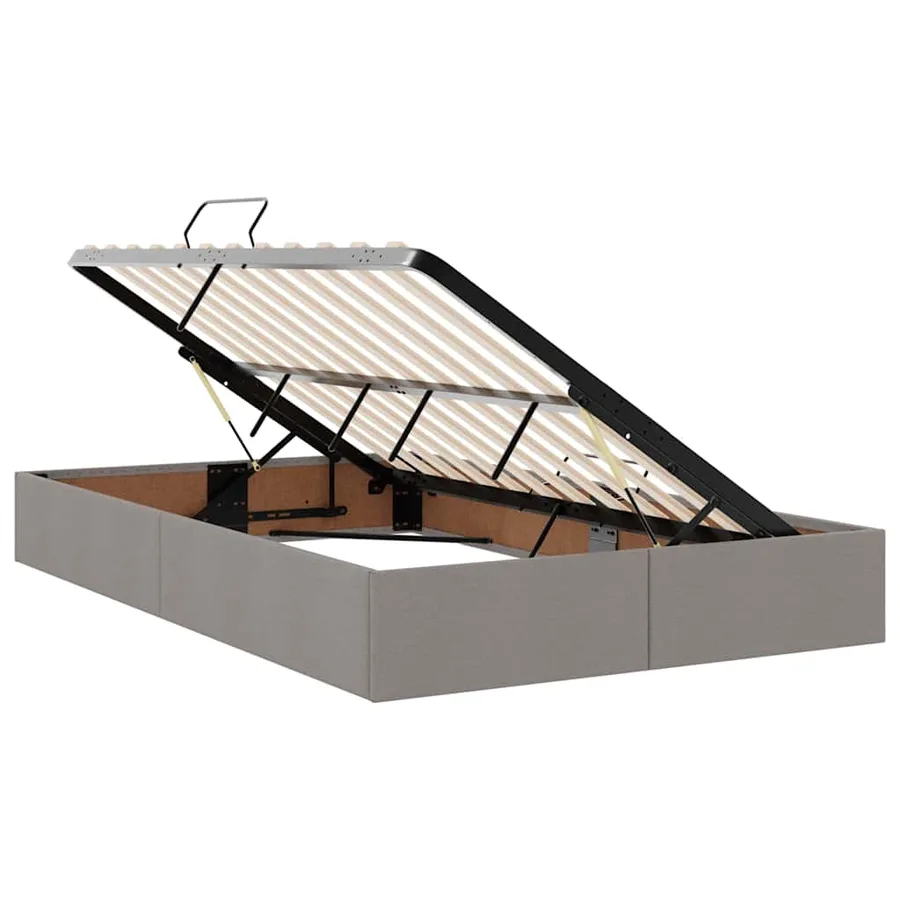 Lit de rangement LED avec matelas Taupe 120 x 200 cm Tissu - 7