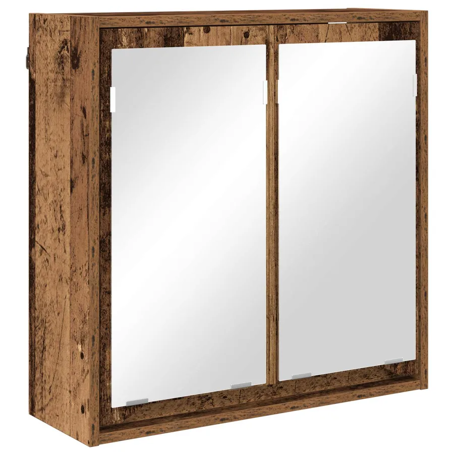 Armoire Miroir de Salle de Bain Bois Ancien 60 x 20 x 60 cm - 2