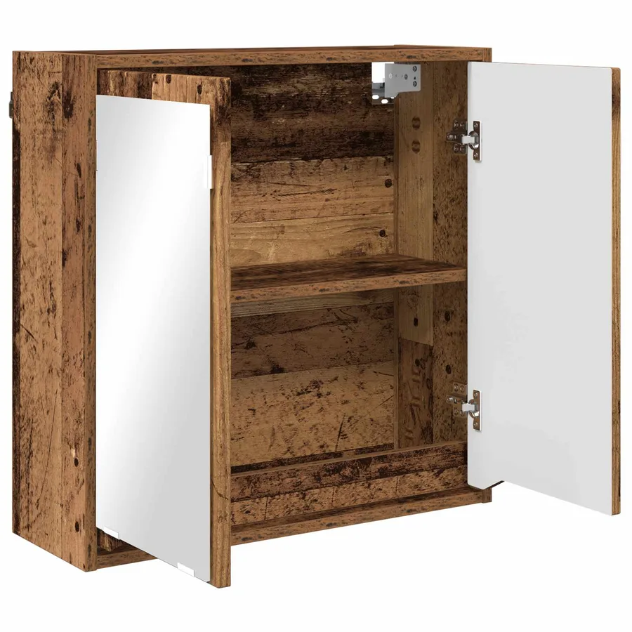 Armoire Miroir de Salle de Bain Bois Ancien 60 x 20 x 60 cm - 5