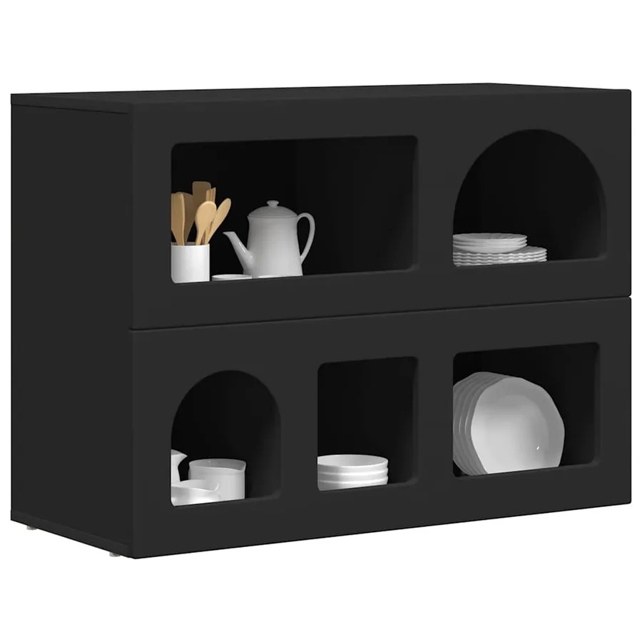 Buffet ELST Noir 80,5 x 35 x 59 cm Bois d'ingénierie - 3