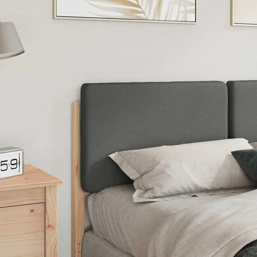 Tête de lit capitonnée Marron et gris clair 135 cm Pin massif - 3