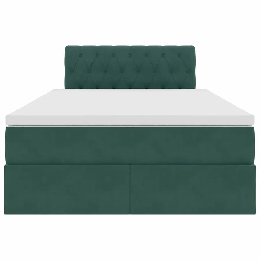 Lit de Rangement avec matelas Vert foncé 120 x 200 cm Velours - 7