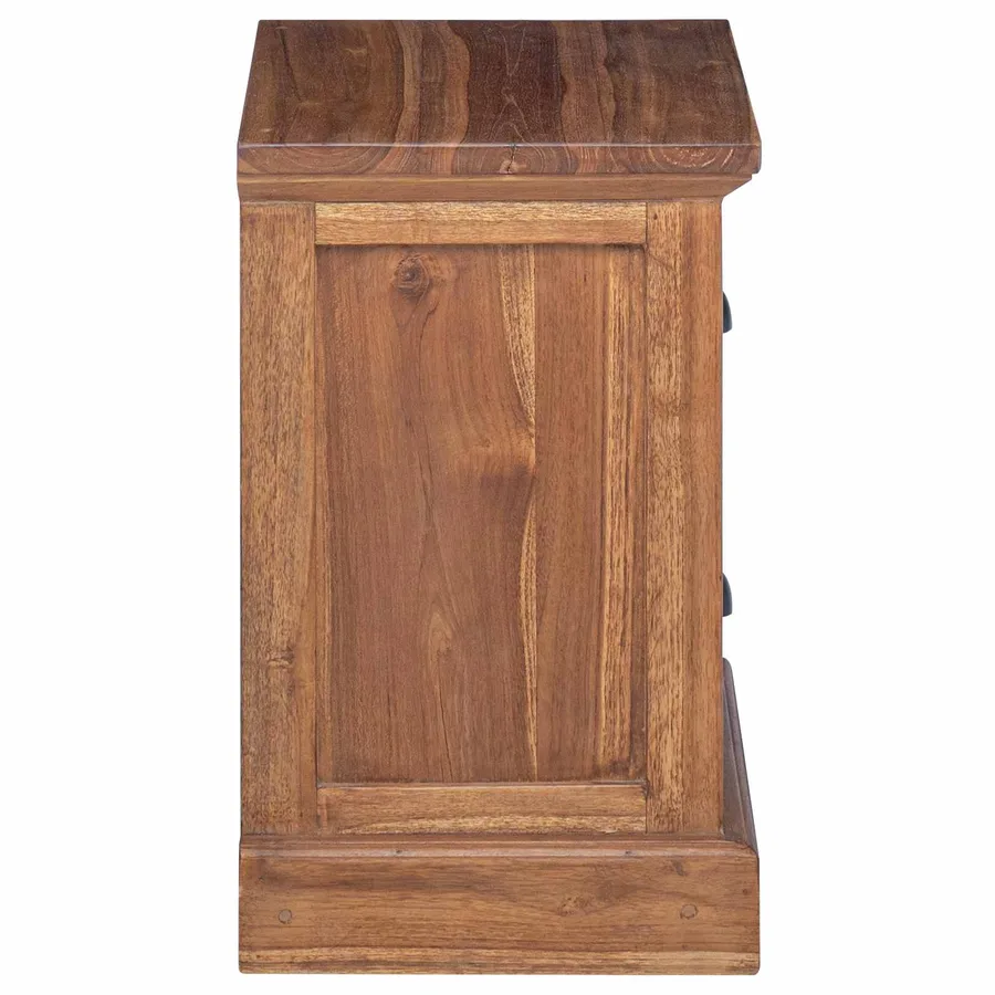 Table de chevet Naturel 40 x 30 x 50 cm Bois de teck massif - 7