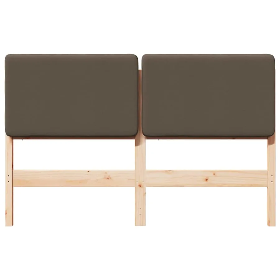Tête de lit capitonnée Marron et Taupe 140 cm Pin massif - 4