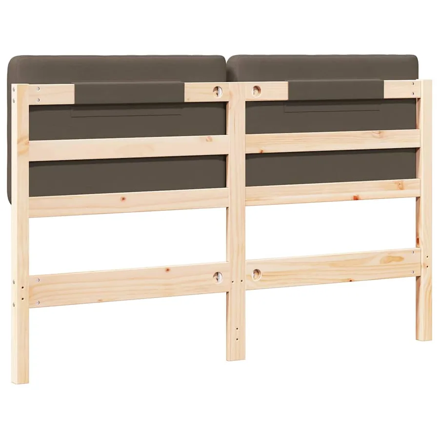 Tête de lit capitonnée Marron et Taupe 140 cm Pin massif - 6