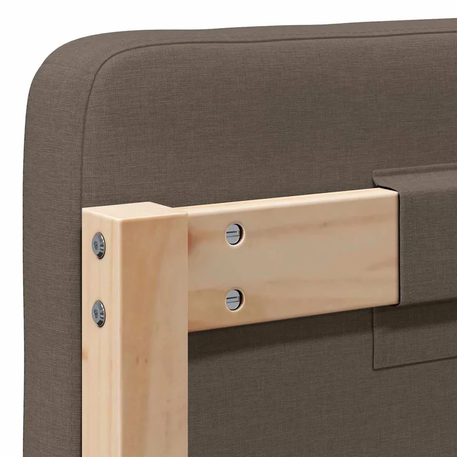 Tête de lit capitonnée Marron et Taupe 140 cm Pin massif - 8