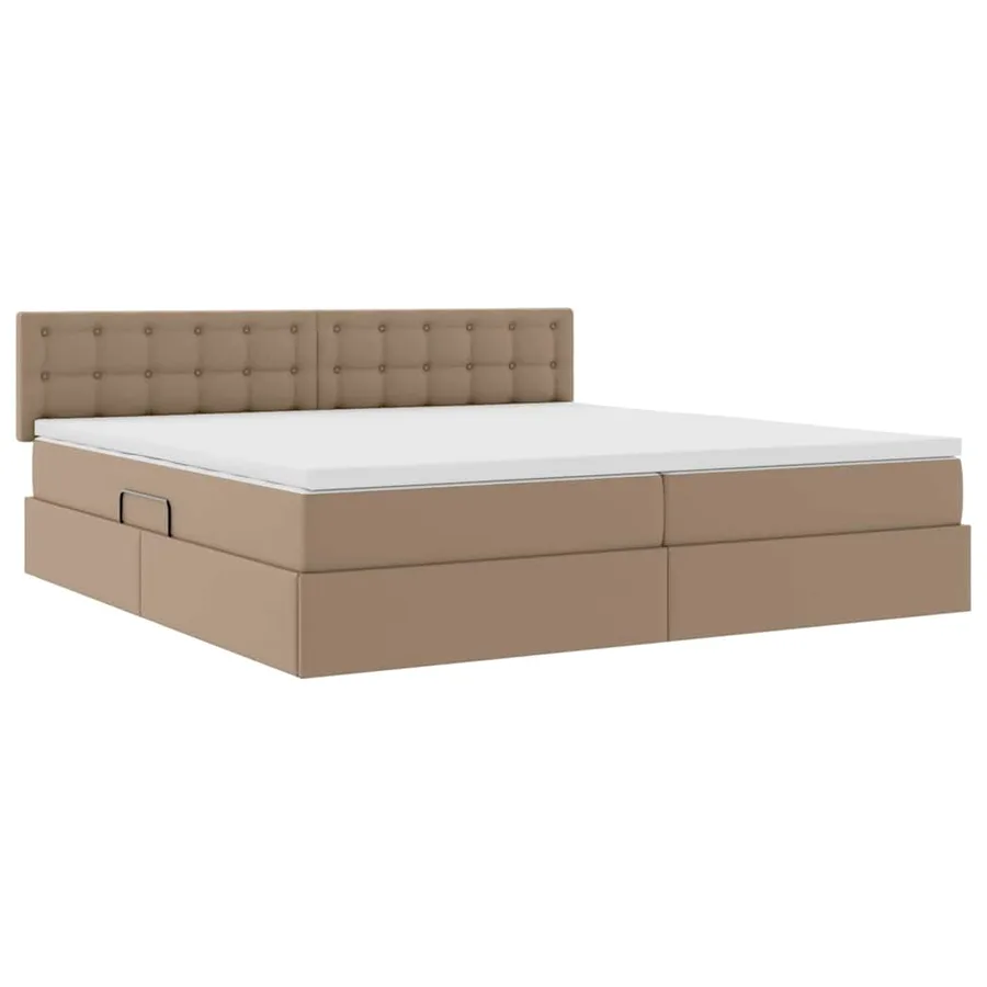 Lit avec rangement et matelas Cappuccino 200 x 200 cm - 5