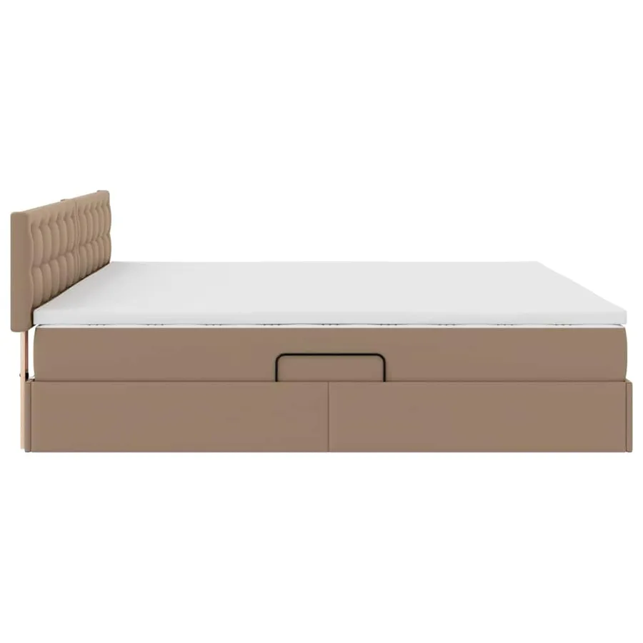 Lit avec rangement et matelas Cappuccino 200 x 200 cm - 9