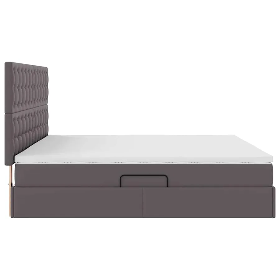Lit de Rangement Gris 200 x 200 cm Cuir synthétique - 8