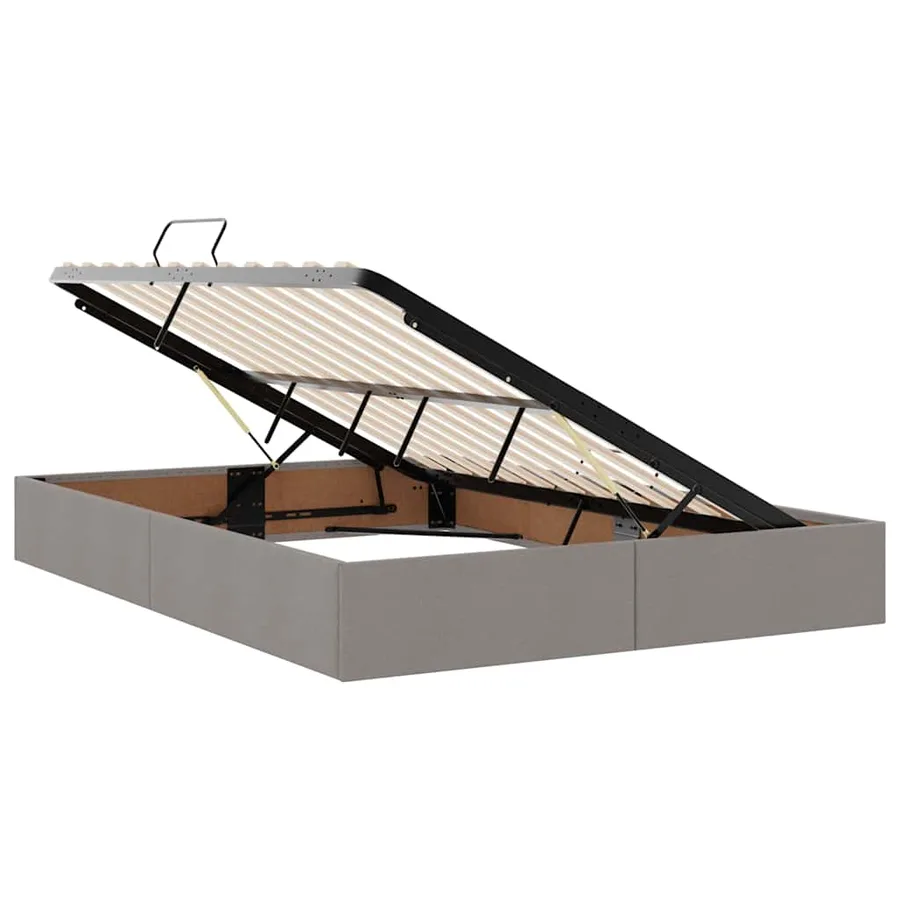 Lit de rangement LED avec matelas Taupe 140 x 190 cm Tissu - 7