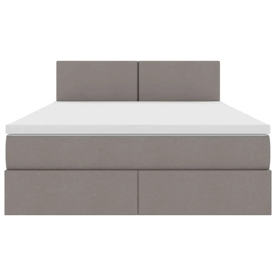Lit avec rangement et matelas avec matelas Taupe 140 x 190 cm - 7