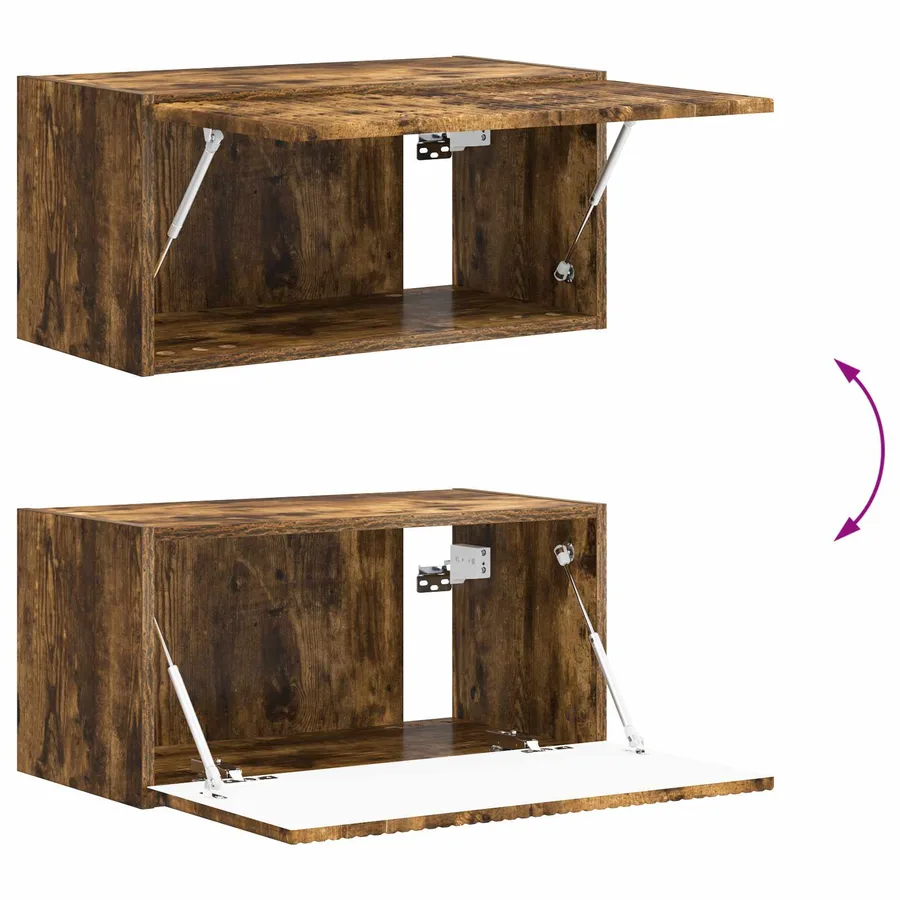 Ensemble de meuble TV mural 4 pcs Chêne fumé Bois d'ingénierie - 11