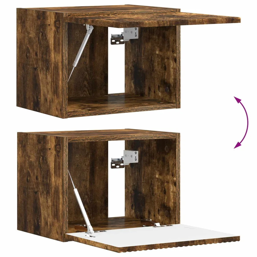 Ensemble de meuble TV mural 4 pcs Chêne fumé Bois d'ingénierie - 12