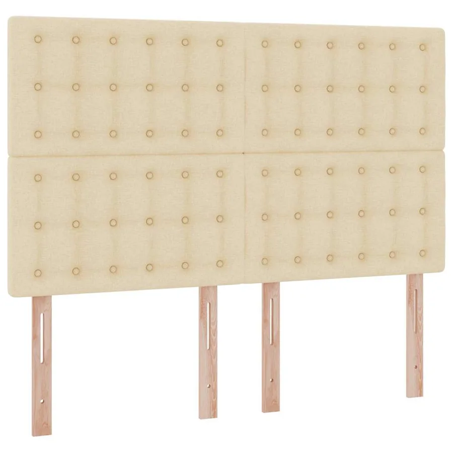Lit de rangement LED avec matelas Crème 140 x 190 cm Tissu - 8