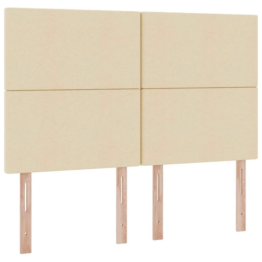 Lit avec rangement et matelas Crème 140 x 190 cm tissu - 9