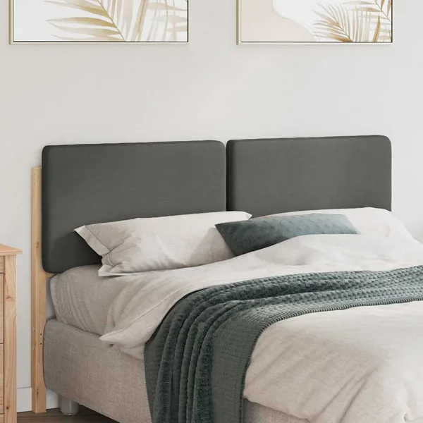 Tête de lit capitonnée Marron et gris clair 120 cm Pin massif