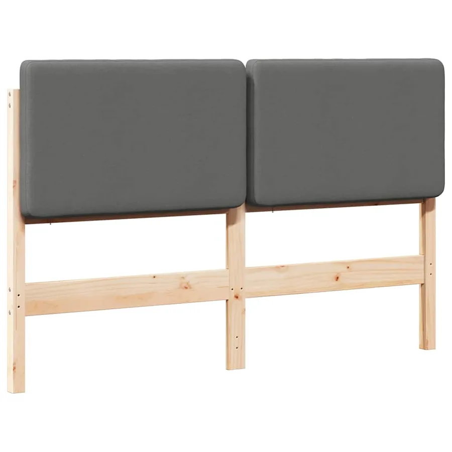 Tête de lit capitonnée Marron et gris clair 120 cm Pin massif - 2