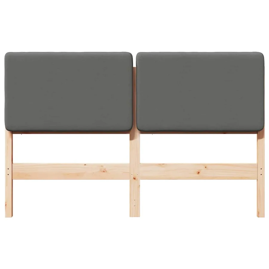 Tête de lit capitonnée Marron et gris clair 120 cm Pin massif - 4