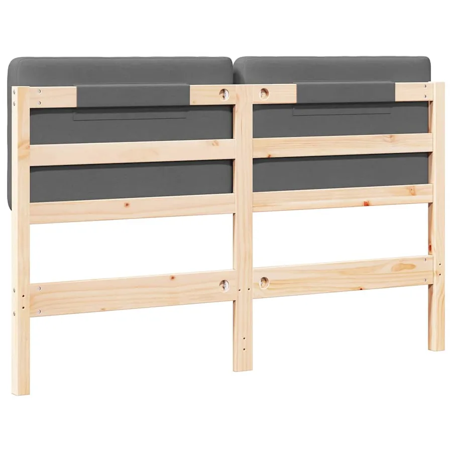 Tête de lit capitonnée Marron et gris clair 120 cm Pin massif - 6
