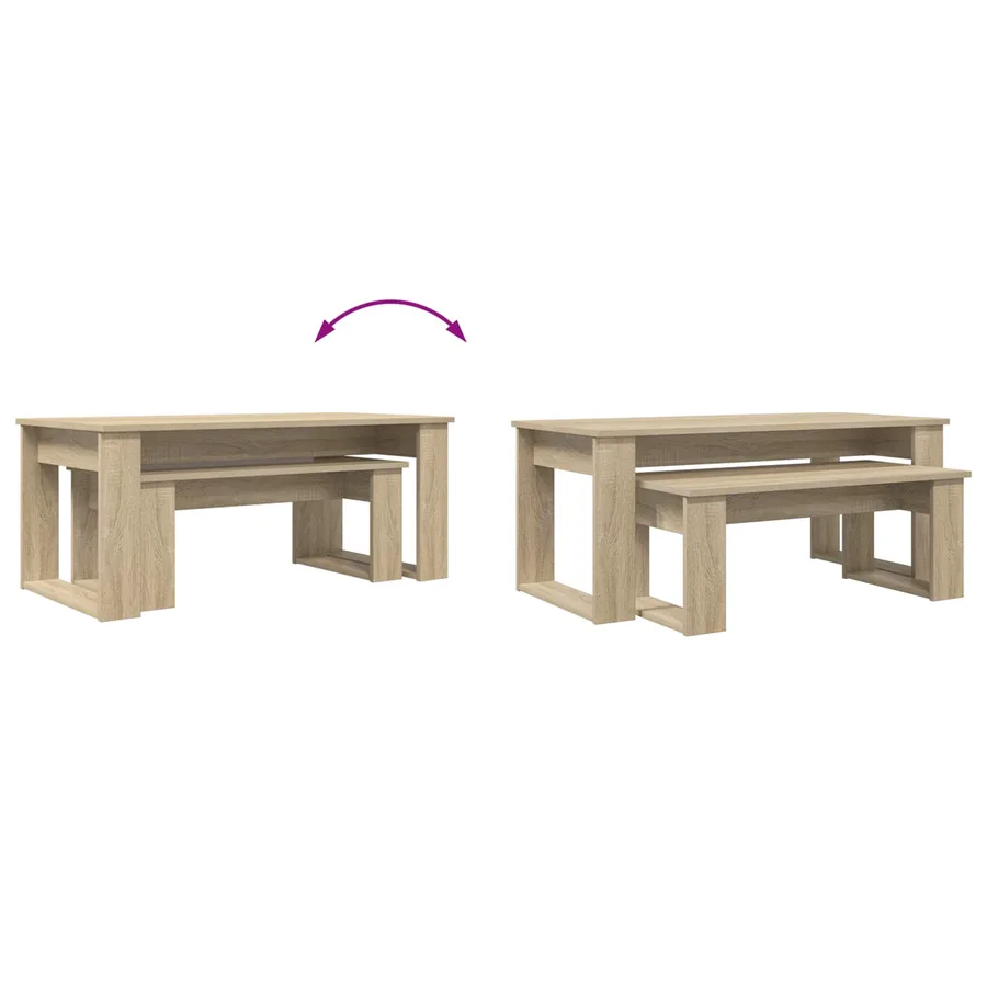 Ensemble de tables basses 2 pcs Chêne Sonoma Bois d'ingénierie - 12