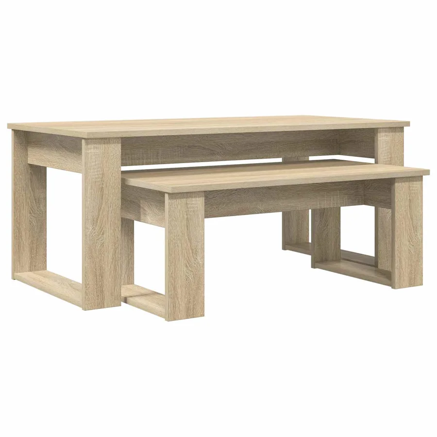 Ensemble de tables basses 2 pcs Chêne Sonoma Bois d'ingénierie - 2