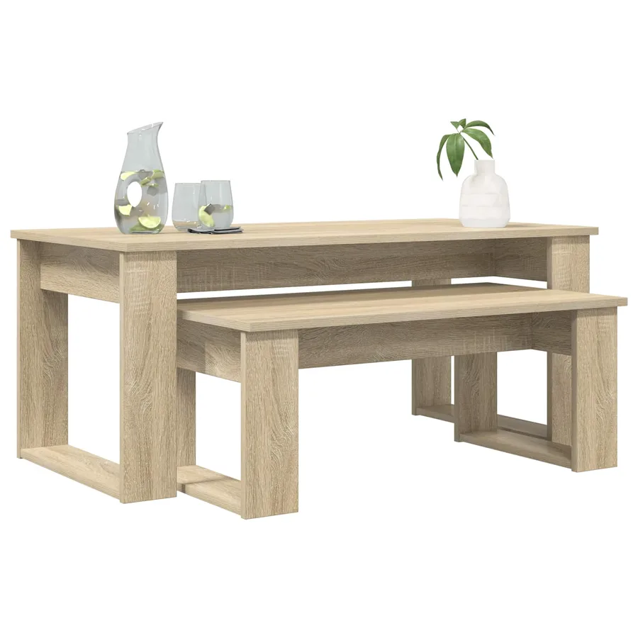 Ensemble de tables basses 2 pcs Chêne Sonoma Bois d'ingénierie - 3