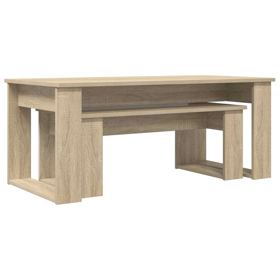 Ensemble de tables basses 2 pcs Chêne Sonoma Bois d'ingénierie - 5