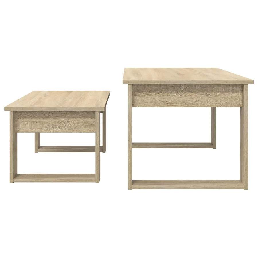 Ensemble de tables basses 2 pcs Chêne Sonoma Bois d'ingénierie - 9