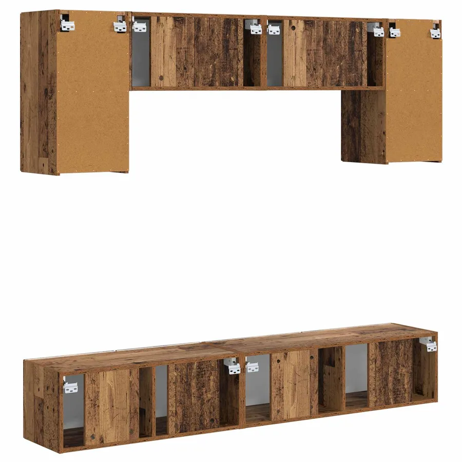 Ensemble meuble TV 4 pcs Bois ancien Bois d'ingénierie - 10