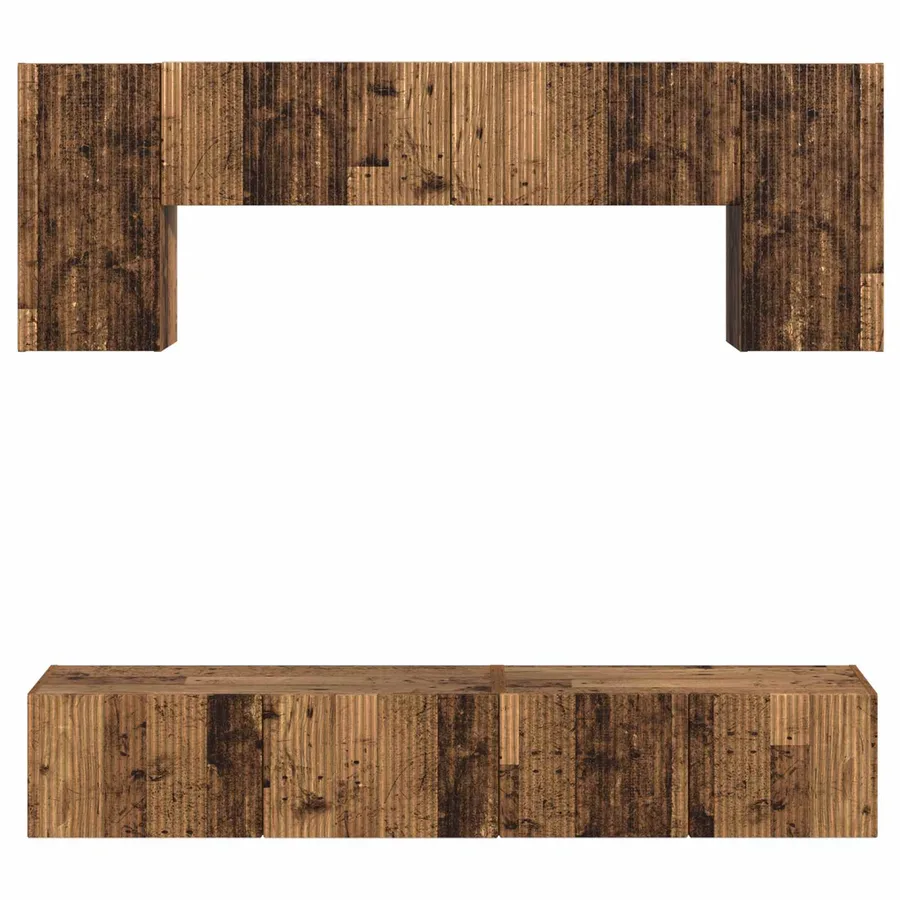 Ensemble meuble TV 4 pcs Bois ancien Bois d'ingénierie - 9