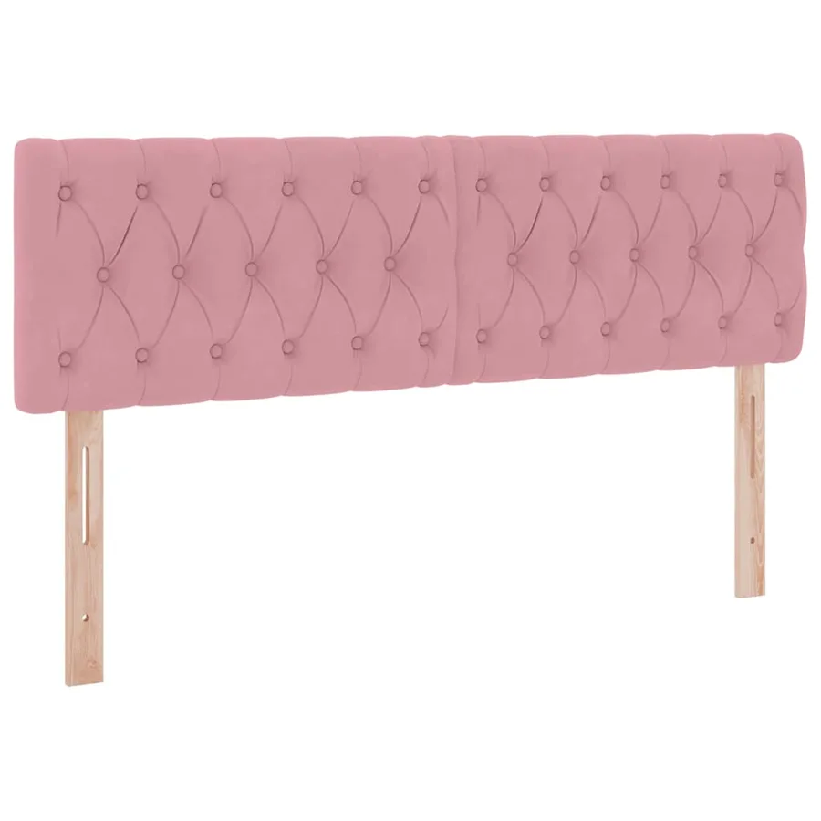 Lit de rangement LED avec matelas Rose 140 x 190 cm Velours - 10