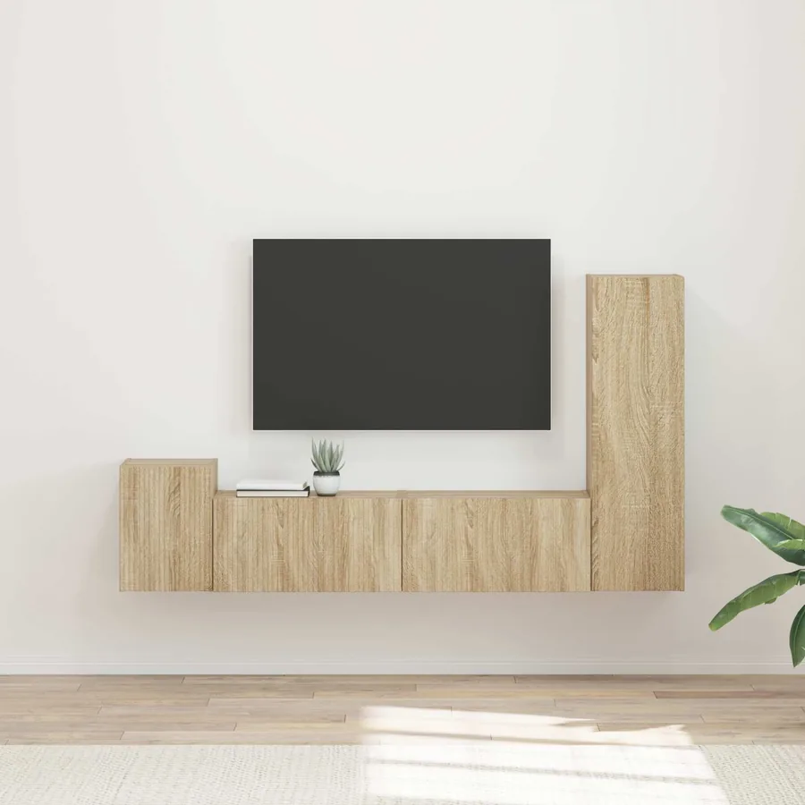 Ensemble meuble TV 4 pcs Chêne Sonoma Bois d'ingénierie