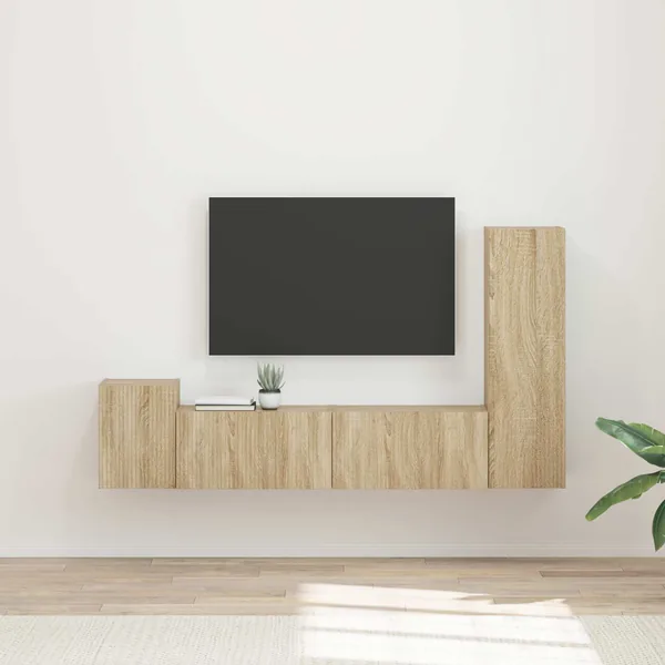 Ensemble meuble TV 4 pcs Chêne Sonoma Bois d'ingénierie