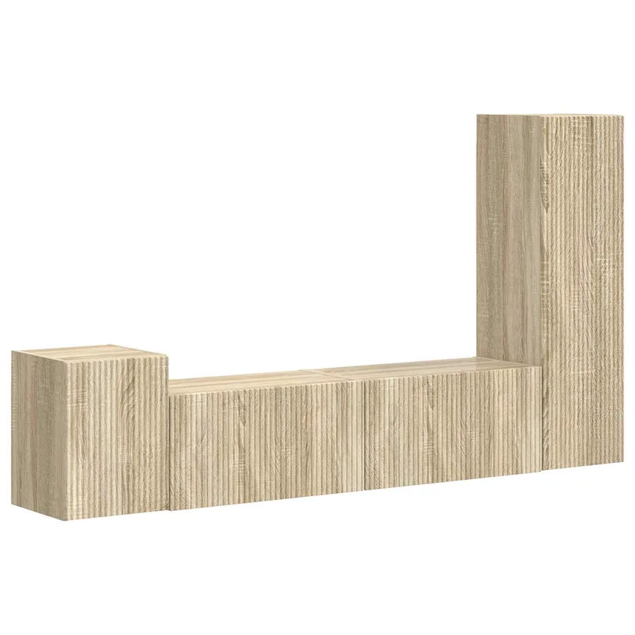 Ensemble meuble TV 4 pcs Chêne Sonoma Bois d'ingénierie - 2