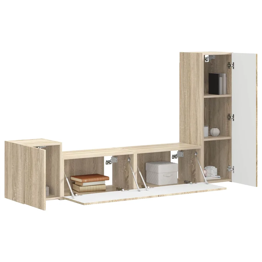 Ensemble meuble TV 4 pcs Chêne Sonoma Bois d'ingénierie - 3