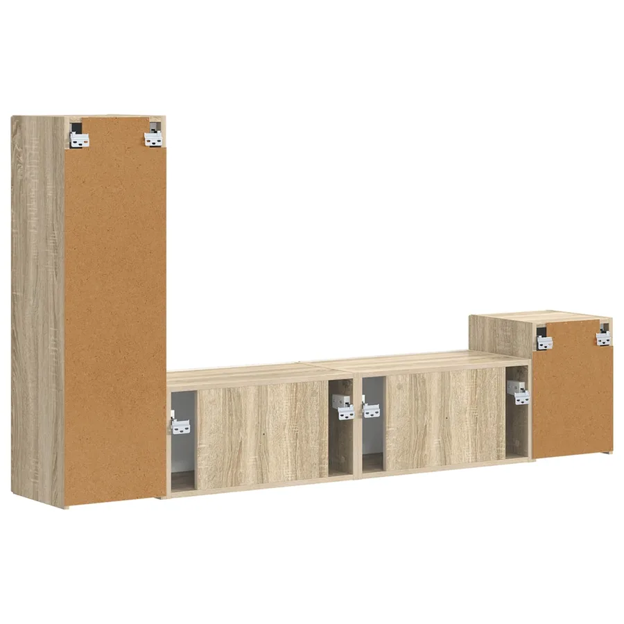 Ensemble meuble TV 4 pcs Chêne Sonoma Bois d'ingénierie - 9