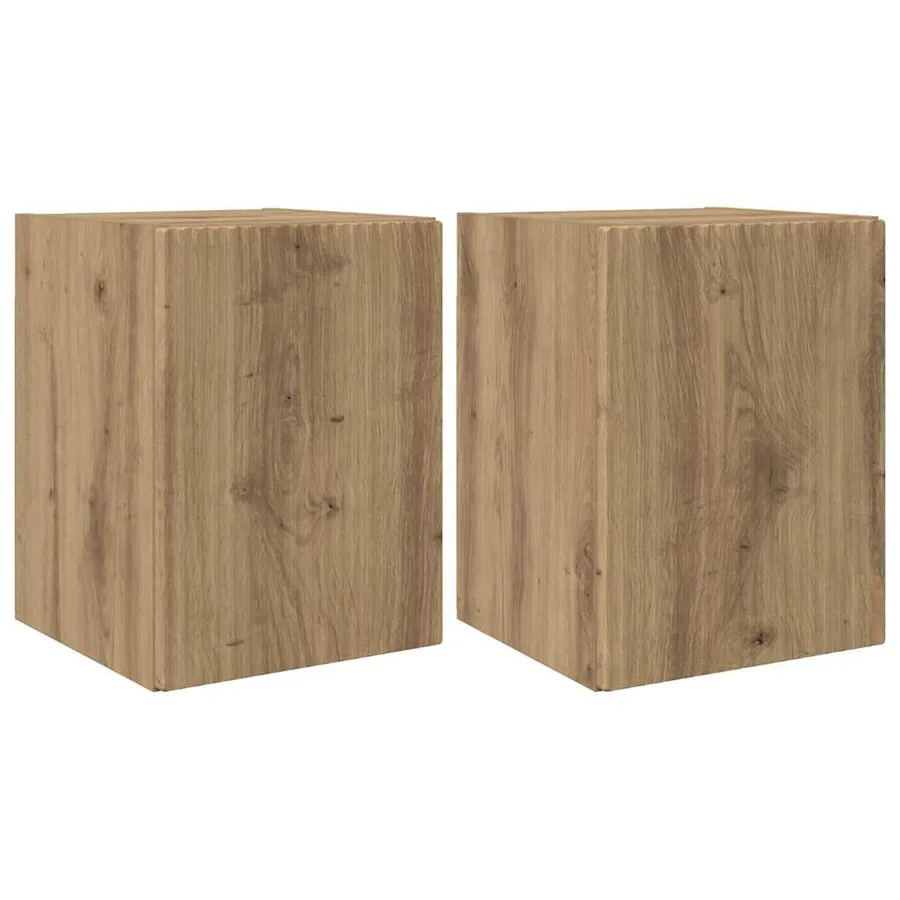 Meuble TV mural 2 pcs Chêne artisan Bois d'ingénierie - 2