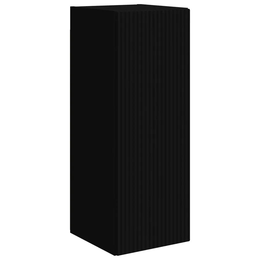 Ensemble meuble TV Montage mural 2 pcs Noir Bois d'ingénierie - 6