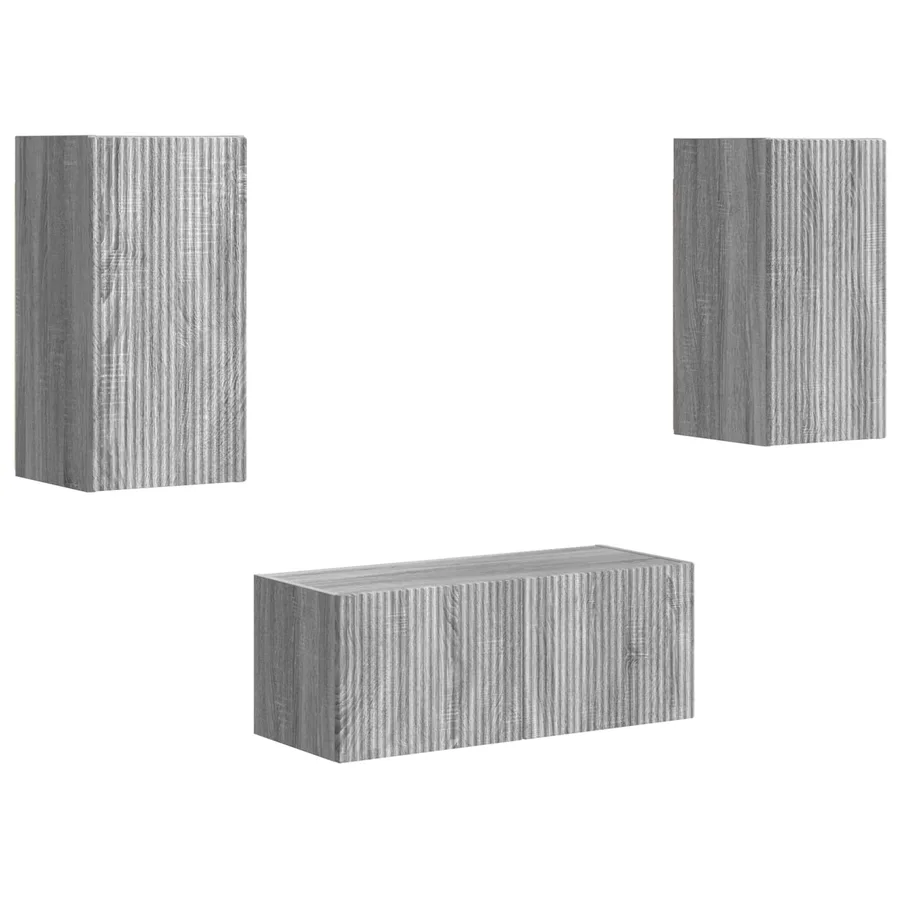 Ensemble meuble TV 6 pcs Gris Sonoma Bois d'ingénierie - 2